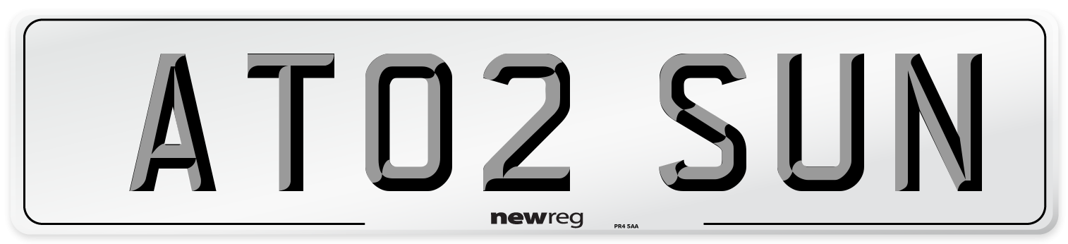 AT02 SUN Number Plate from New Reg